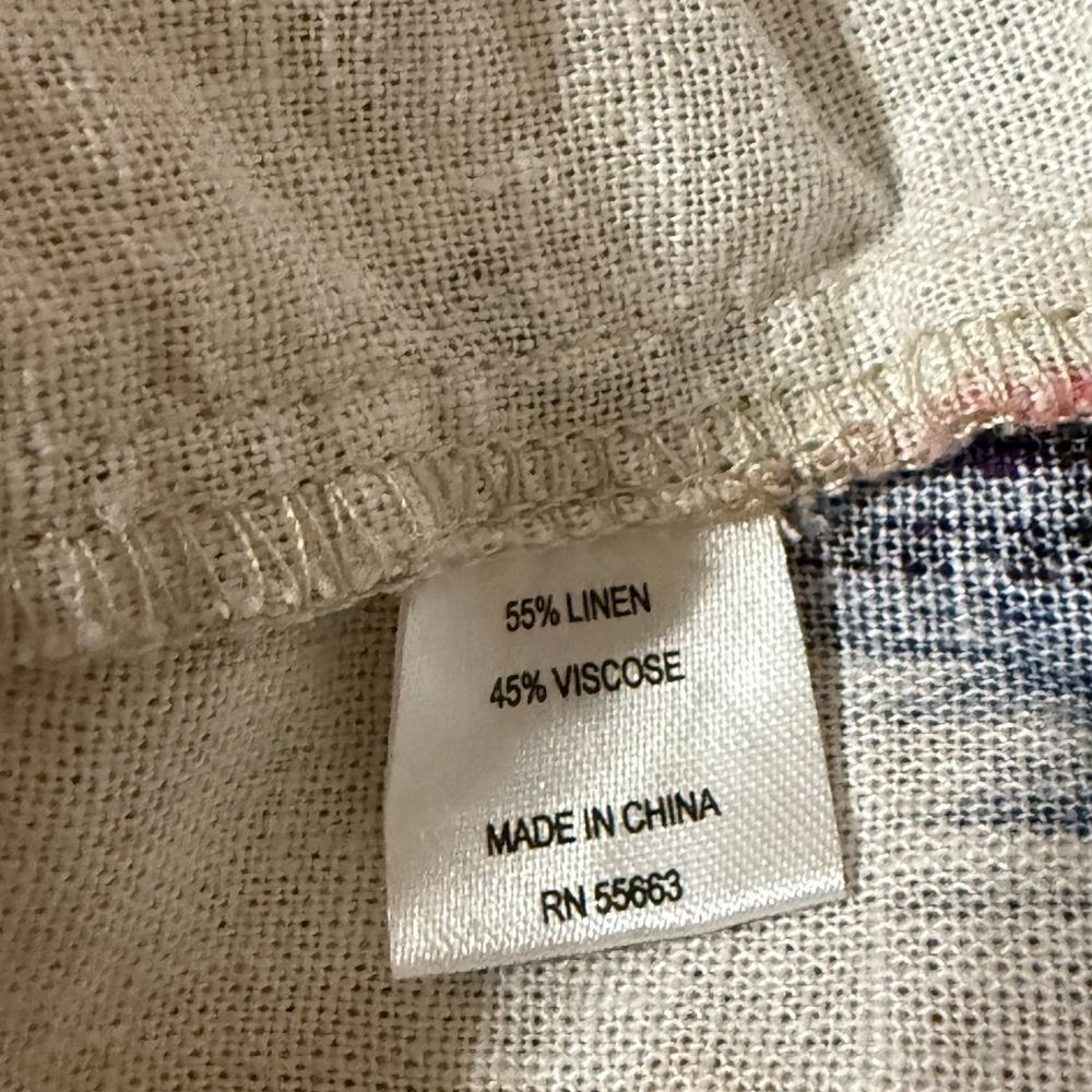 Cynthia Rowley Multicolor Linen Blend Pleated Ikat Abstract Dress Pit to pit 21 - Picture 4 of 5